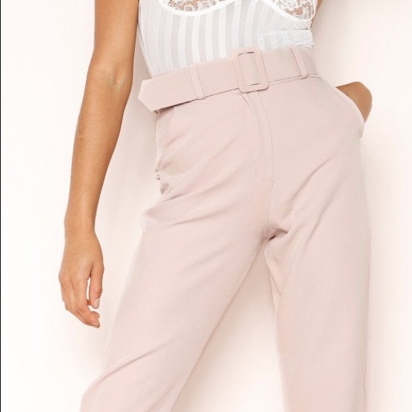 High Waisted Belted Pants - Picture 2 of 4